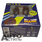 Автолампа H11 12V 55W (PGJ19-2) Маяк  +30% Super White 82110SW+30 (к-т)