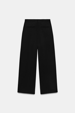 ZARA ШИРОКИЕ БРЮКИ С НИЗКОЙ ПОСАДКОЙ, ЧЕРНЫЙ