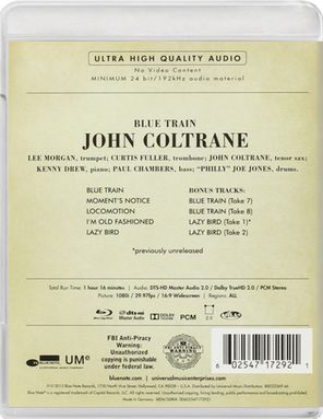 John Coltrane / Blue Train (Blu-ray Audio)