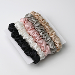 Набор резинок для волос "Small" | молочно-белый, черный антрацит, шампань, жемчужно-розовый, серебристый