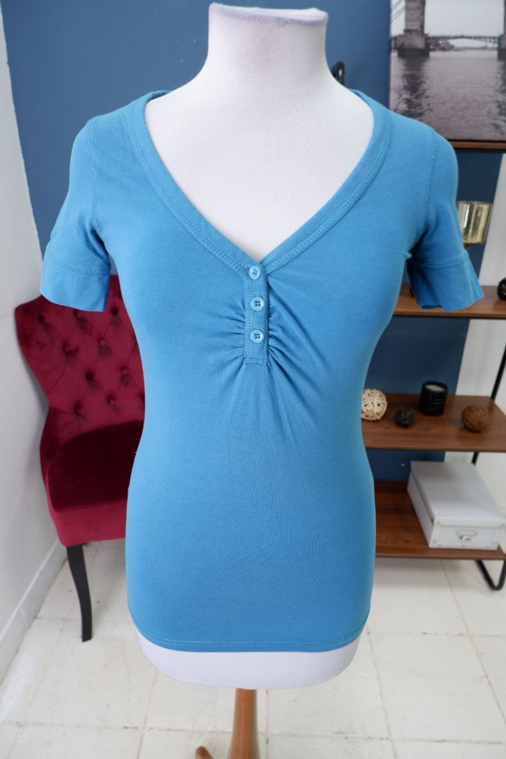 Футболка Terranova с пуговицами 44 размер