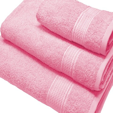 Набор из 3-х махровых полотенец "П37. Косичка" в упаковке, цвет розовый, 100% хлопок, Россия.