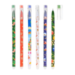 Ручка гелевая, пиши-стирай, Basir, синие чернила, серия "НОВОГОДНИЕ", 6 цветов корпуса, 12 шт