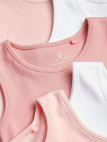 Боди без рукавов для малышей Next 714-208, 5 шт., Белый, Розовый