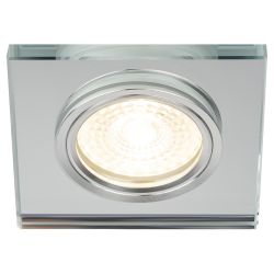 DK8 CH/WH Светильник ЭРА декор стекло квадрат MR16,12V/220V, 50W, хром/зеркальный