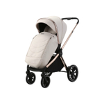 Детская универсальная коляска Adamex Spark SE 2в1 - Vanilla Champagne (Светло-бежевая ткань, шампань рама)