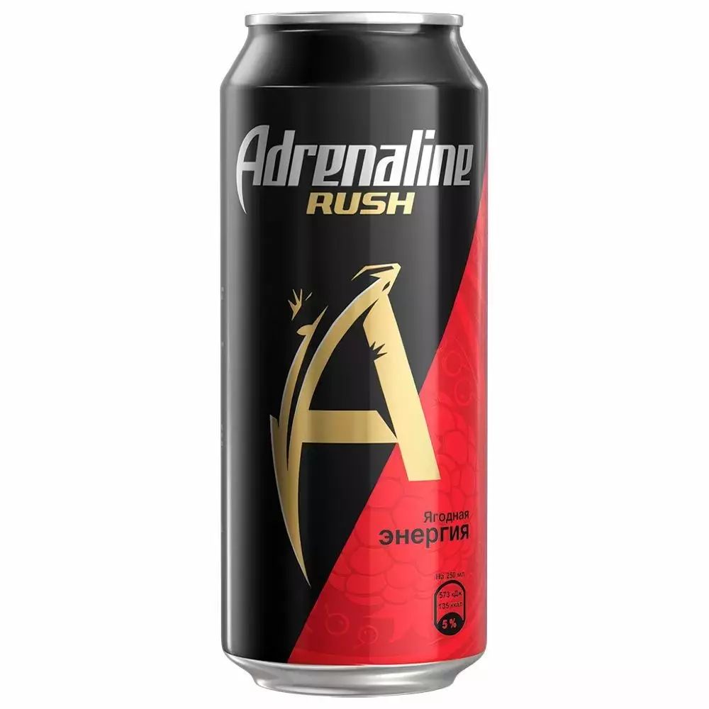 Напиток энергетический Adrenaline Rush, ягодная энергия, 0,449 л