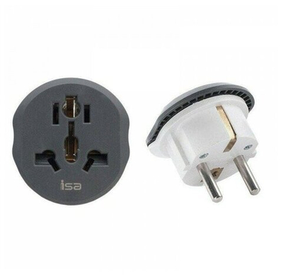 Переходник isa сетевой вилки универсальный на евро с заземлением