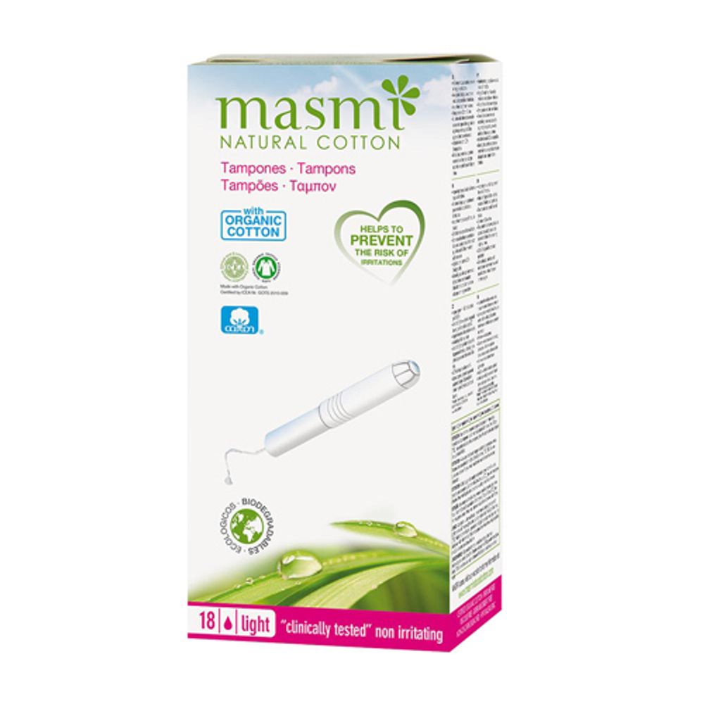 Гигиенические тампоны Mini из органического хлопка с аппликатором (MASMI NATURAL COTTON)