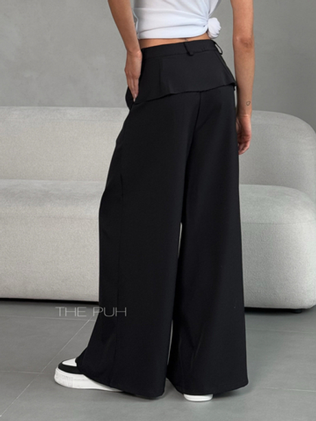 Черные женские брюки с баской