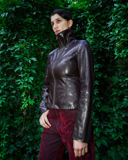 Куртка из экокожи с молниями