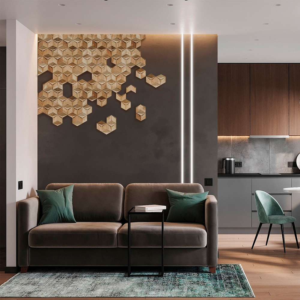 Деревянная мозаика для стен Wood Mosaic Мерси