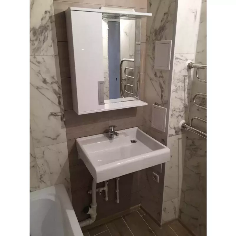 Панель ПВХ ВЕК фотопечать 3D матовая Мрамор белый декор 2700х250 мм