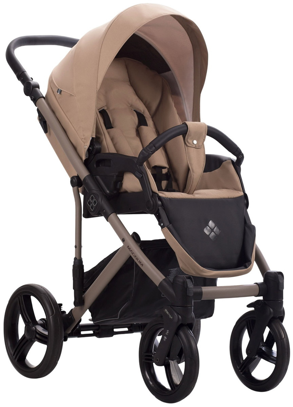 Детская коляска Bebetto Magnum Light 2 в 1 01 бежевый-бежевая рама