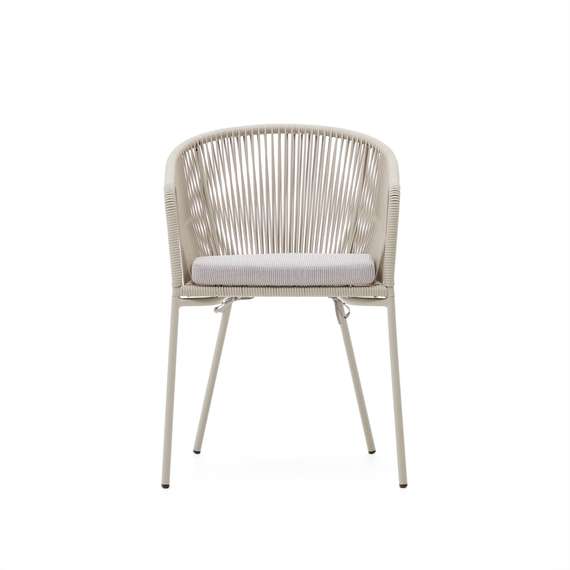 Стул Yanet с синтетической веревкой цвета экрю