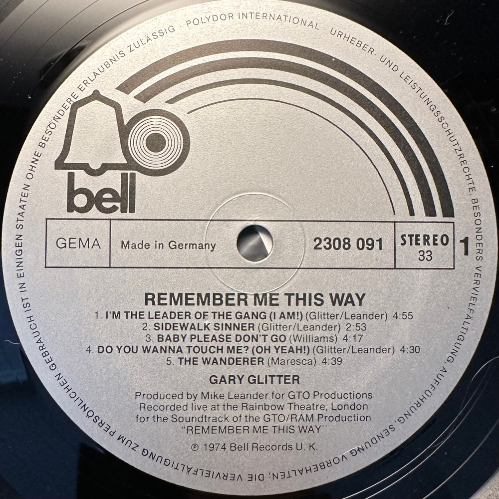 Gary Glitter - Remember Me This Way (Германия 1974г.)