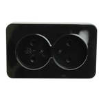 Розетка 2-местная б/з открытой установки, STEKKER, 250В, 10А, IP20, серия София, черный, MST10-12-02 49315