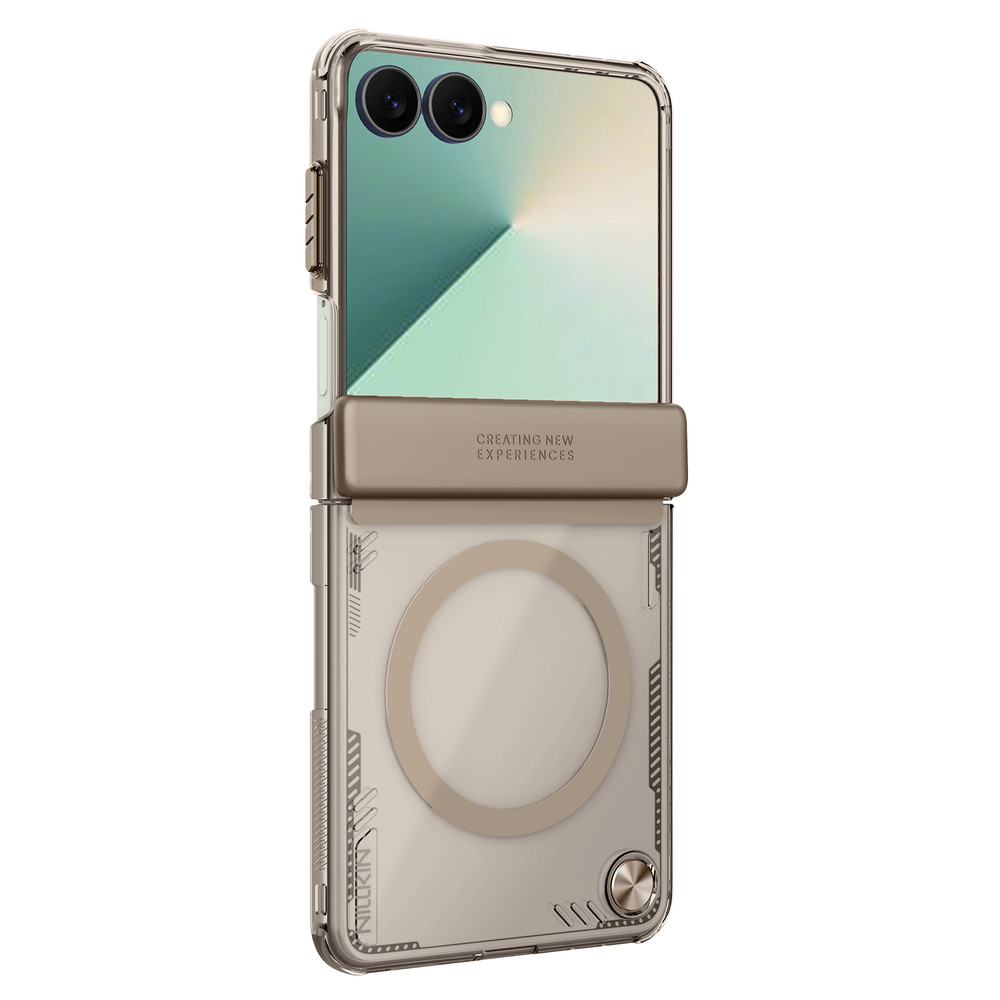 Чехол коричневого цвета (Dune Brown) с MagSafe на Samsung Galaxy Flip 7, серия Iceblade Magnetic от Nillkin