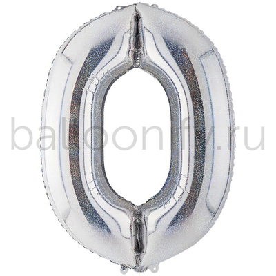 Шар ЦИФРА 0 Silver блеск 40" 102 см