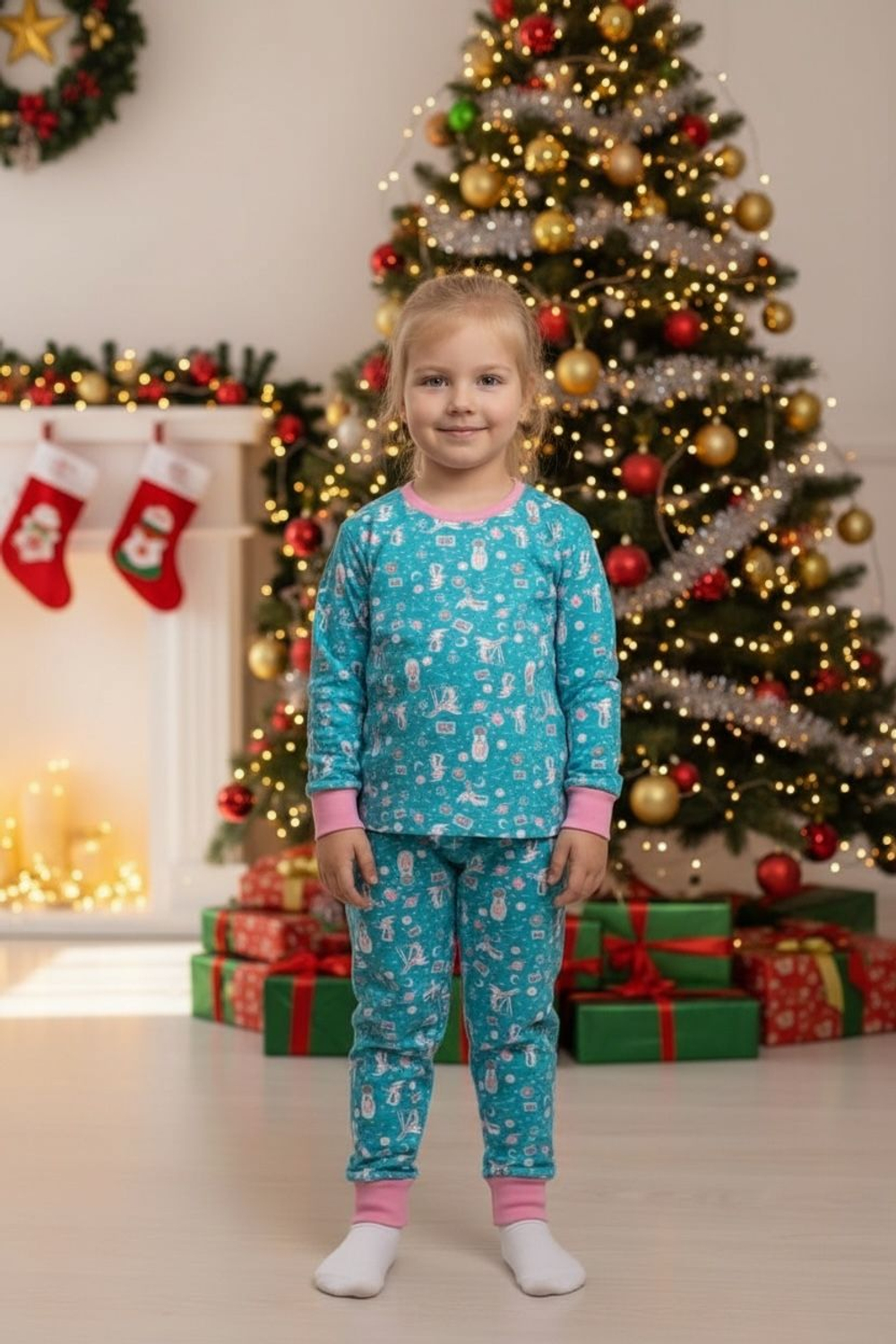 Пижама детская 100% хлопок белая