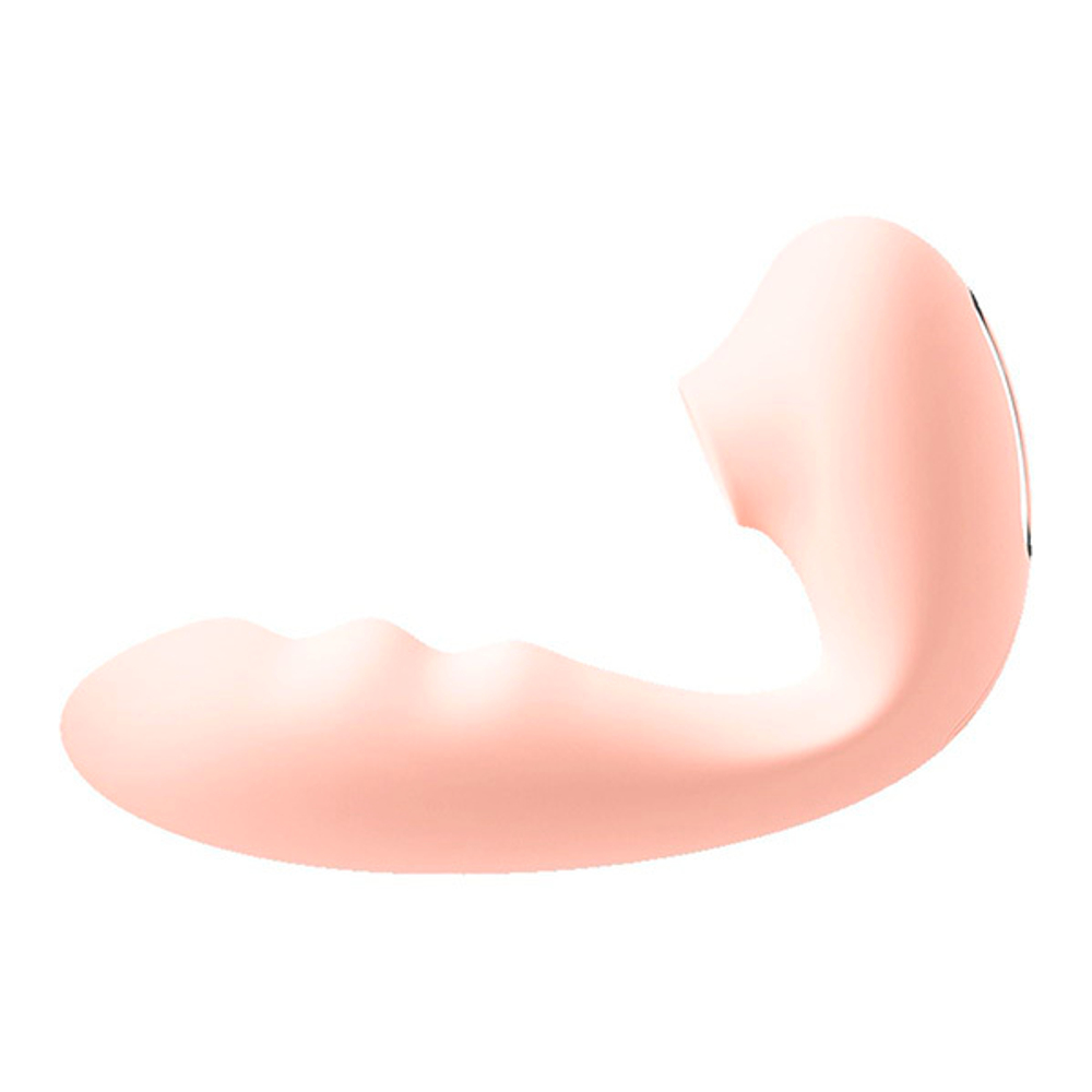 Нежно-розовый вибратор 13,9см с вакуумной стимуляцией и управлением через приложение BeYourLover Tara App Version TX218A