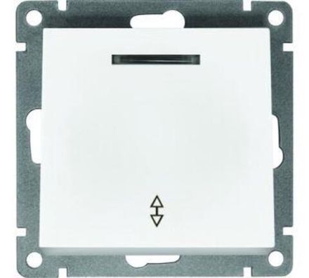 Выключатель проходной одноклавишный с подсветкой "UNIVersal" серия "Афина ", с/у, 10А, 220В, бел. (е
