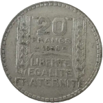 France, 20 Francs 1938 – "Turin" Series, VF