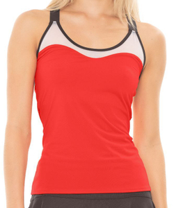 Топ теннисный Lucky in Love Tech It Out Crossover Tank W/Bra - crimson
