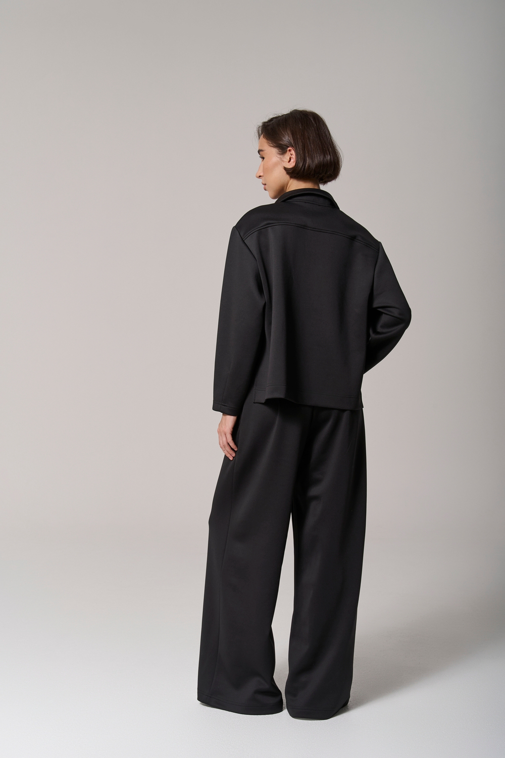 Брюки трикотажные wide leg черные