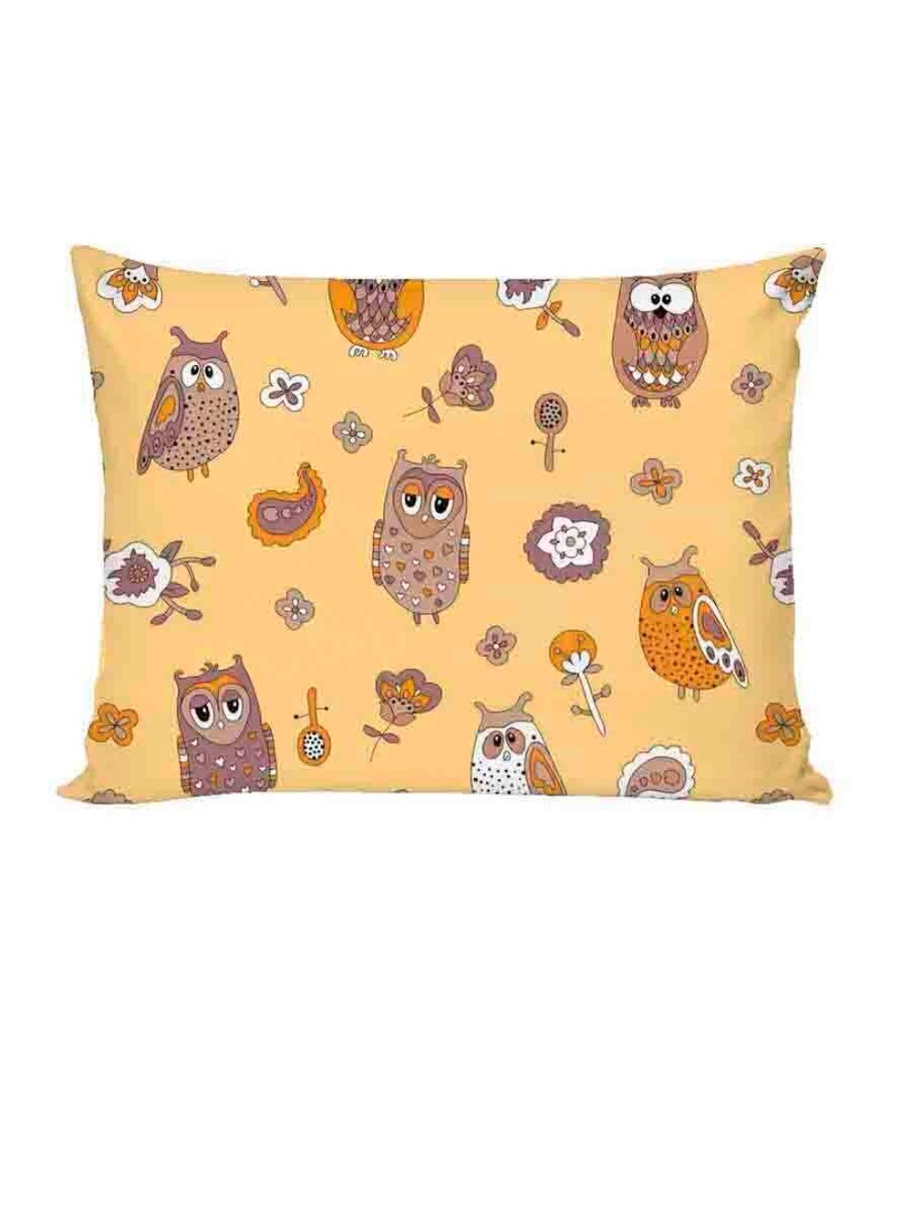 Постельное белье поплин Сказка "Совята/Совята (компаньон)" 1,5-сп Наволочка 50х70 см 1 шт Простынь на резинке 90x200 см Пододеяльник 145x215 см