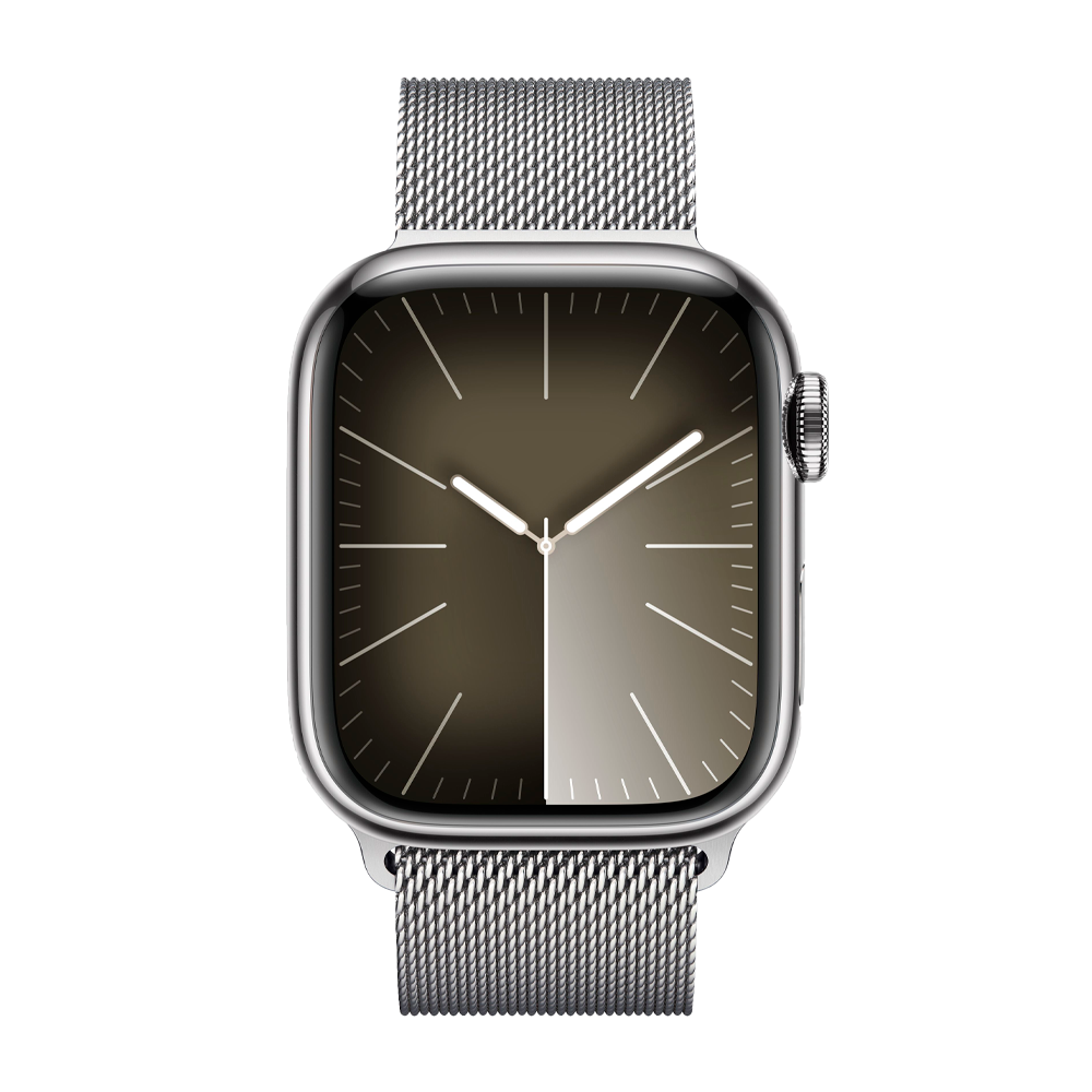 Умные часы Apple Watch Series 9 GPS + Cellular, 41mm, Stainless Steel Case with Silver Milanese Loop (Серебристый)