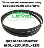 Полотно пильное по металлу М42 1332х13х0,65 мм 8/12 tpi для METAL MASTER MDL-115, MDL-125