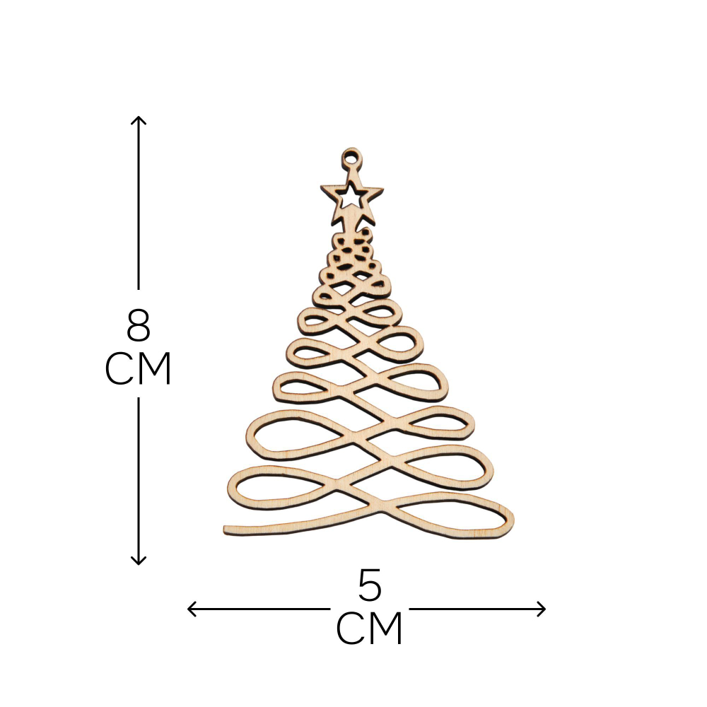 Подарочный набор игрушек на новогоднюю елку, деревянные