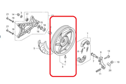 42650-K35-V00ZB. WHEEL SUB ASSY., RR. Gold Color. rear wheel Honda PCX.
