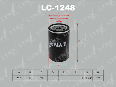 Фильтр масляный LYNX LC-1248
