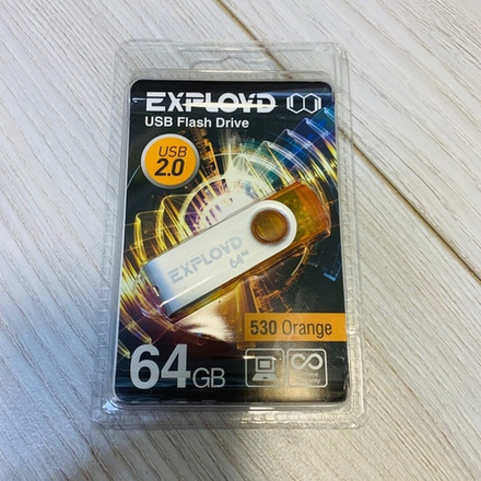 USB Флешка 64GB Exployd 530, USB 2.0, оранжевая