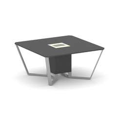 Steel Meet Стол переговорный квадратный KMK-PR.B.SP-08 Антрацит/Ваниль Глянец/Металл Серый 1600*1600