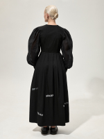 Платье длинное "Заслуженное" с набойкой. Черное