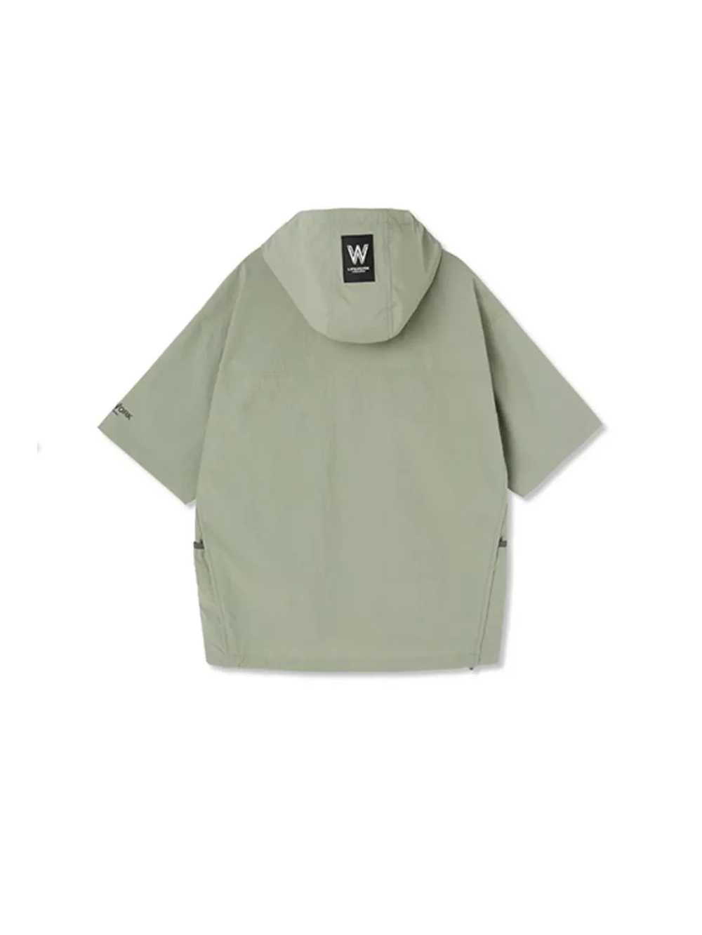 Анорак с капюшоном и короткими рукавами из нейлона