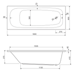 Ванна акриловая 180х80 Cezares ECO-180-80-41-W37