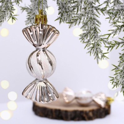 Ёлочные игрушки «Таинственное очарование» Конфетки 8 см (набор 2шт), шампань