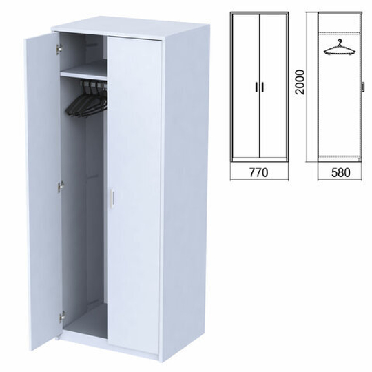 Шкаф для одежды "Арго", 770х580х2000, серый (КОМПЛЕКТ)