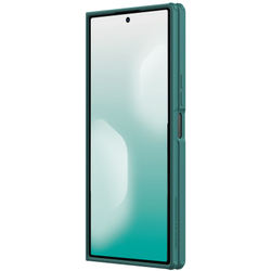 Чехол зеленого цвета покрытый мягким жидким силиконом от Nillkin для Samsung Galaxy Fold 7, серия Flex Pure Fold Case (в комплекте перо S Pen)