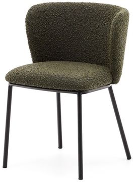 Стул Ciselia из зеленого букле и бежевой стали