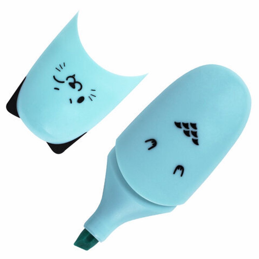 Набор текстовыделителей мини 6 ЦВЕТОВ BRAUBERG KIDS "CUTE CATS PASTEL", линия 1-5 мм, 152436