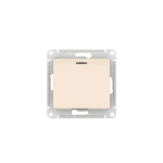 GLOSSA 1-клавишный ПЕРЕКЛЮЧАТЕЛЬ с подсветкой, сх.6а, 10АХ, мех., быстрозажим. клем., БЕЖЕВЫЙ