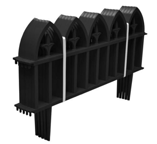 Декоративное ограждение ''Кованный цветок'' чёрный (уп.5шт*60см=3м) PROTEX