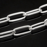Цепочка, цвет серебро (родий), размер звена 5*13 мм, цена за 50 см