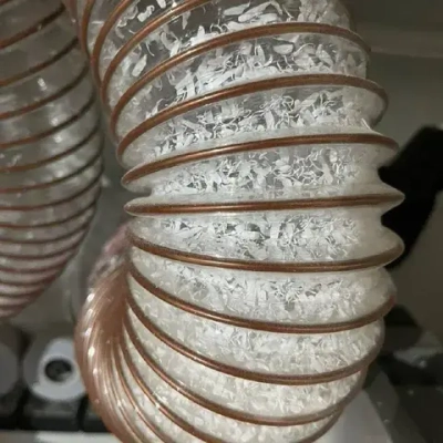 Воздуховод шланг рукав полиуретановый 80 мм армированный проволокой шланг 3 м для аспирации стружкоотсоса и вытяжки