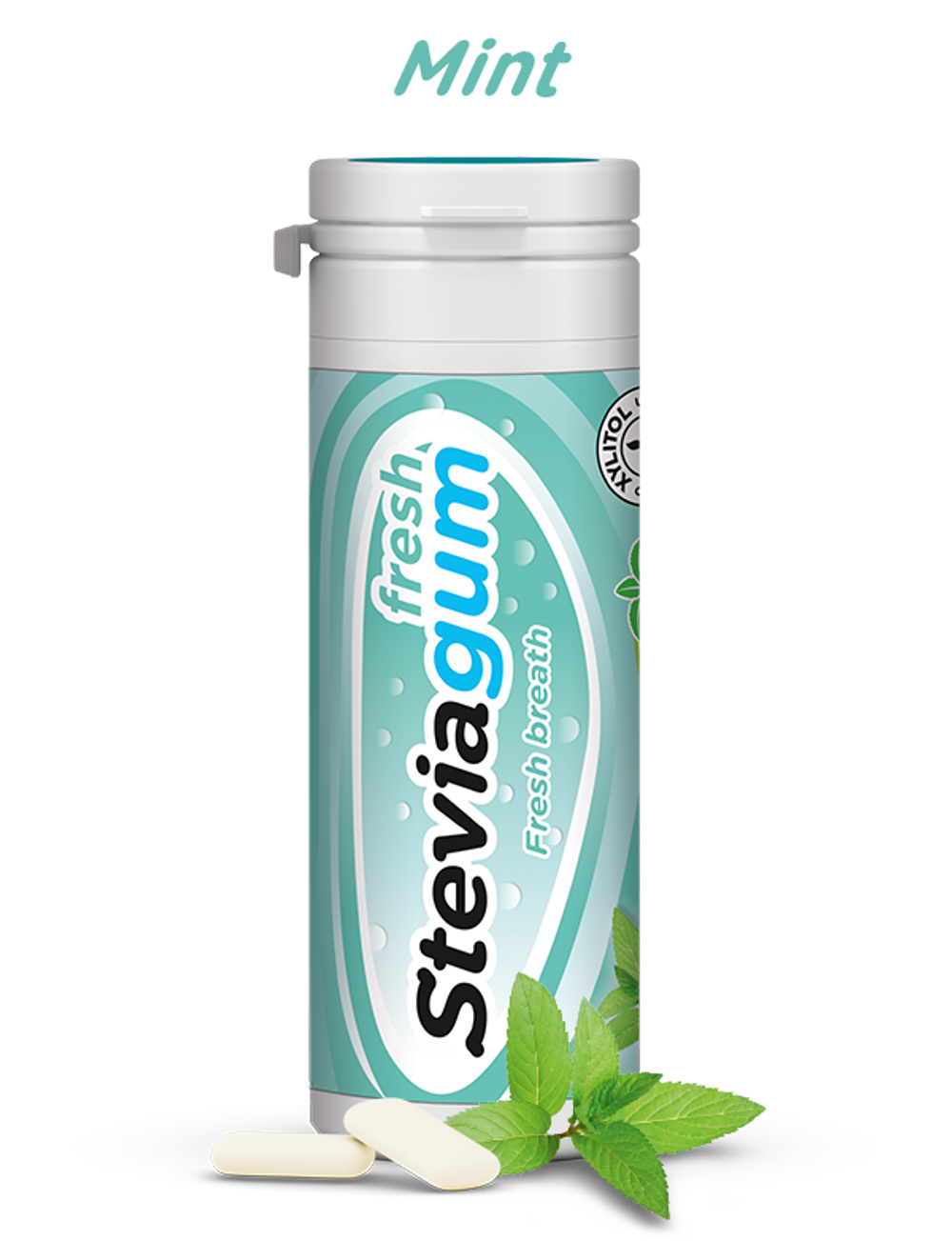 Steviagum Жевательная резинка FRESH с мятой, ксилитом и стевией БЕЗ САХАРА 30г